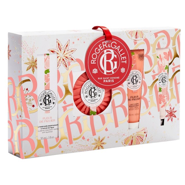 Roger&Gallet Promo Pack Fleur de Figuier Eau Parfumée Bienfaisante Γυναικείο Άρωμα 30ml & Perfumed Soap Bar 100g & Wellbeing Body Lotion 50ml & Hand Cream 30ml