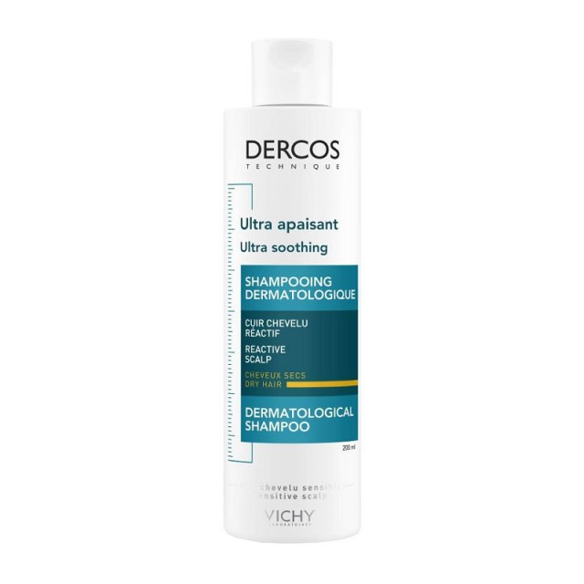 Vichy Dercos Ultra Soothing Καταπραϋντικό Σαμπουάν για Ξηρά Μαλλιά Χωρίς Θεϊκά Άλατα 200ml