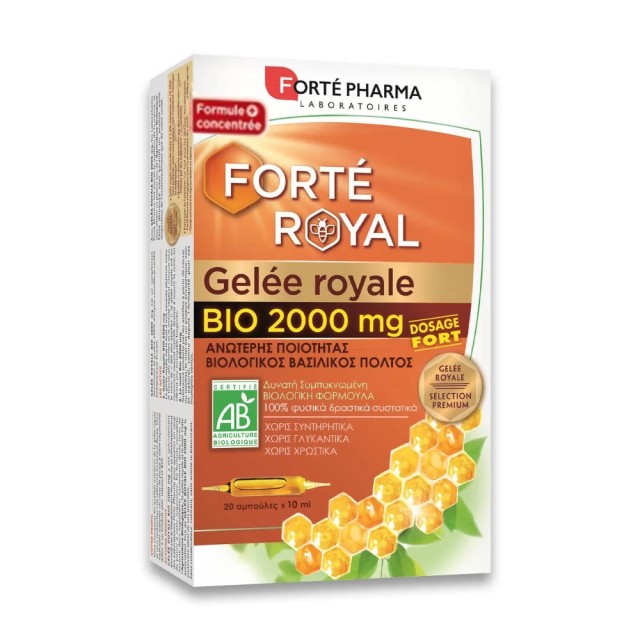 Forte Pharma Gelee Royale BIO 2000mg 20 Γυάλινες Αμπούλες x 10ml