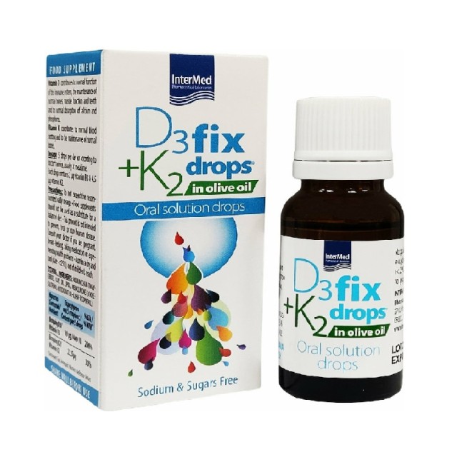 Intermed D3 & K2 Fix Drops in Olive Oil 12ml