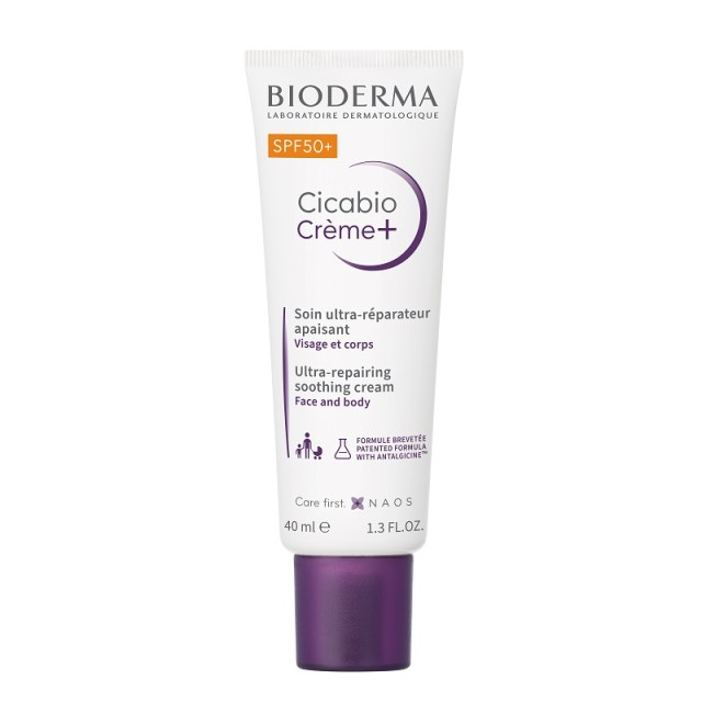 Bioderma Cicabio Crème+ SPF 50+ Καταπραϋντική Κρέμα Ανάπλασης με Υψηλή Αντηλιακή Προστασία 40ml