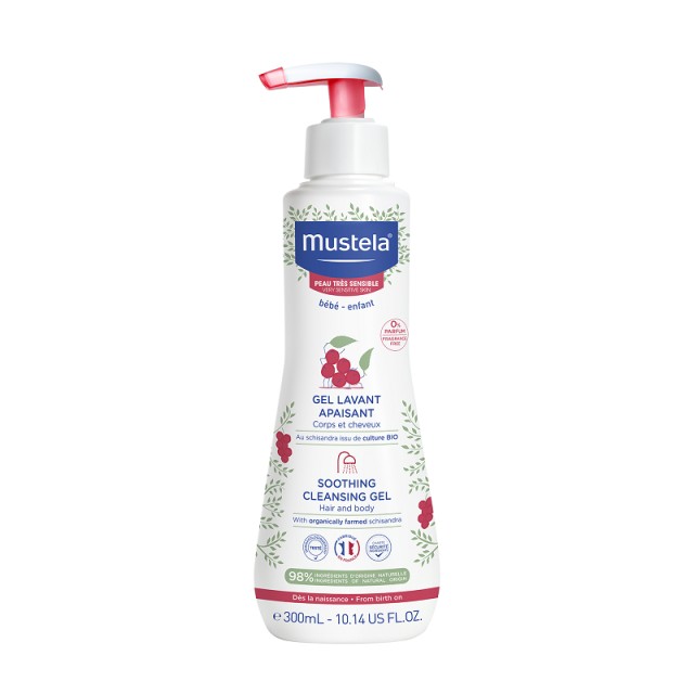 Mustela Soothing Cleansing Gel Βρεφικό Καταπραϋντικό Καθαριστικό Τζελ για Μαλλιά & Σώμα 300ml