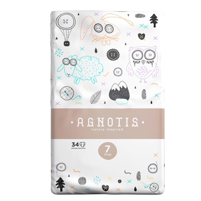 Agnotis Baby Πάνες με Αυτοκόλλητο Nature Inspired No7 για 18+kg 34τεμ