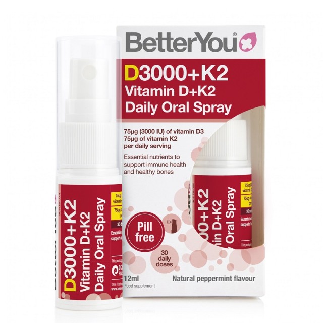 BetterYou Dlux + Vitamin D3 K2 Daily Oral Spray 12ml, 100 Ψεκασμοί