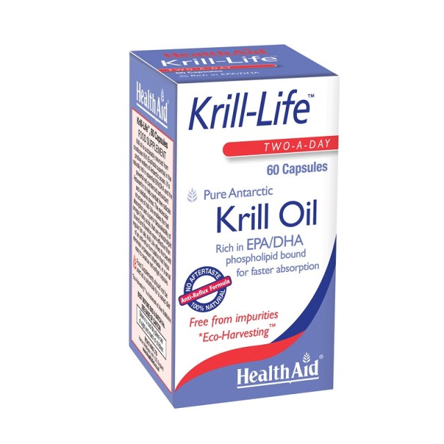 Health Aid Krill Life Two A Day Krill Oil Κατάλληλο για Παιδιά 60 κάψουλες