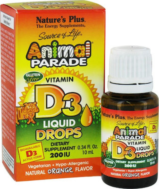 Natures Plus Animal Parade Vitamin D3 Drops 200iu 10ml