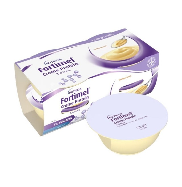 Nutricia Creme Protein Ειδικό Συμπλήρωμα Διατροφής Βανίλια 4 x 125gr