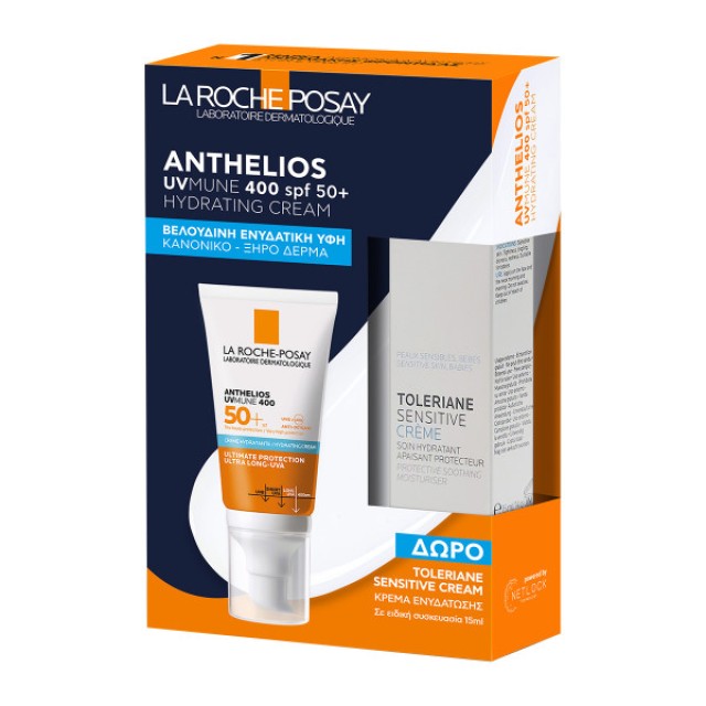 La Roche-Posay Promo Pack Anthelios UVMUNE 400 Hydrating Cream SPF50+ με Άρωμα 50ml & ΔΩΡΟ Ενυδατική Κρέμα Toleriane Sensitive 15ml