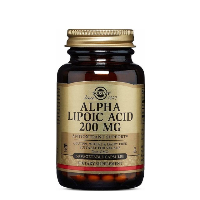 Solgar Alpha Lipoic Acid χωρίς Γλουτένη 200mg 50 φυτικές κάψουλες