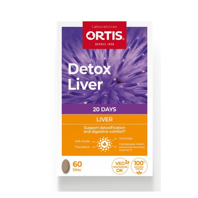 Ortis Detox Liver Συμπλήρωμα Διατροφής για Αποτοξίνωση & Καλή Λειτουργία του Ήπατος 60 Ταμπλέτες