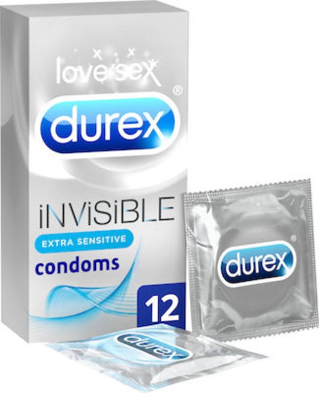 Durex Invisible Extra Sensitive Extra Thin 12τμχ