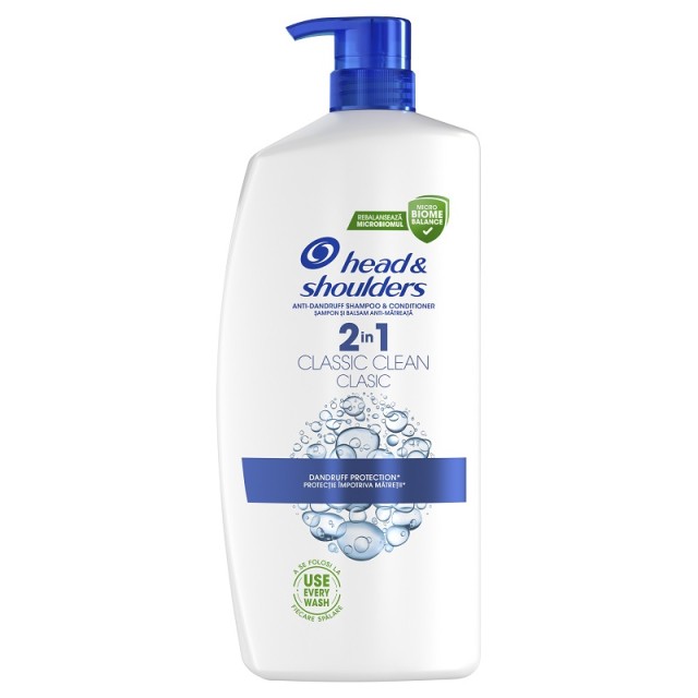 Head & Shoulders Classic Clean 2σε1 Αντιπιτυριδικό Σαμπουάν & Conditioner για Μαλλιά χωρίς Πιτυρίδα 800ml