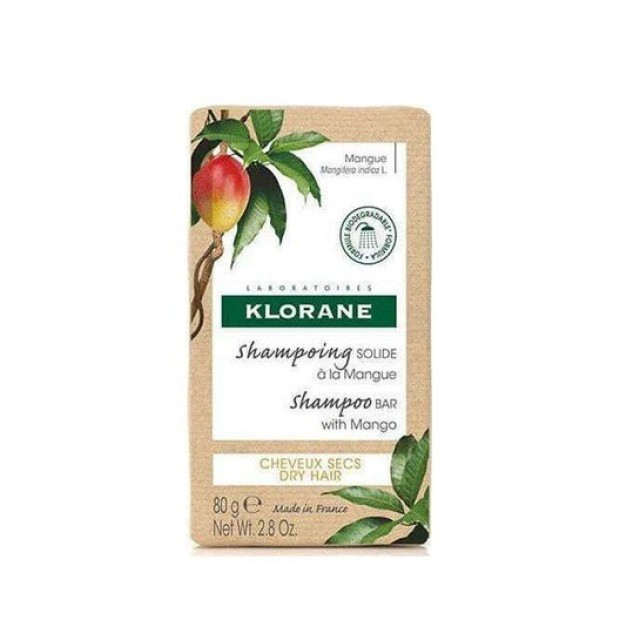 Klorane Mango Shampoo Bar Στέρεο Σαμπουάν με Μάνγκο 80gr