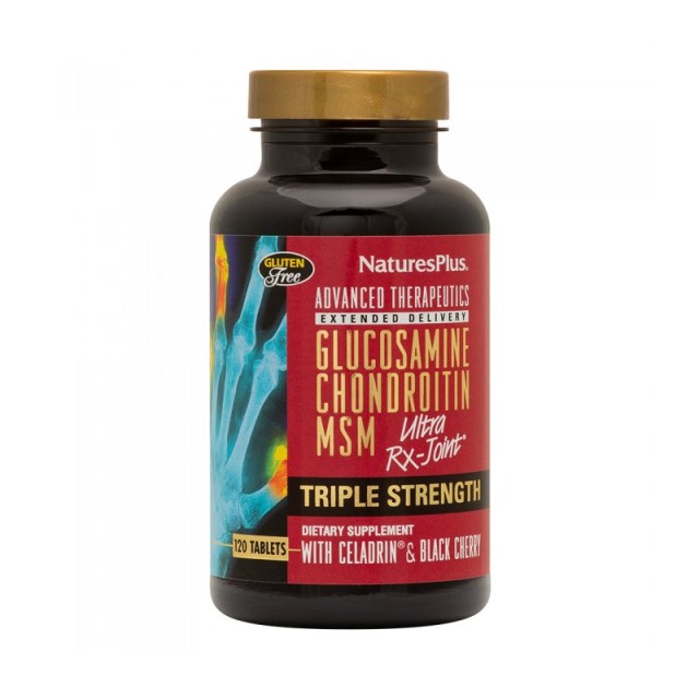 Natures Plus Triple Strength Ultra Rx-Joint Glucosamine, Chondroitin & MSM Συμπλήρωμα για την Υγεία των Αρθρώσεων 120 ταμπλέτες