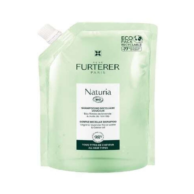 Rene Furterer Naturia Gentle Micellar Eco-Recharge Σαμπουάν Καθημερινής Χρήσης για Όλους τους Τύπους Μαλλιών 400ml