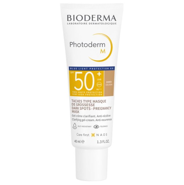 Bioderma Photoderm M SPF50+ Golden Αντηλιακό Προσώπου με Χρώμα για την Υπερμελάγχρωση Σκούρα Απόχρωση 40ml