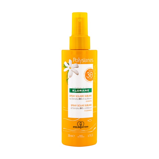 Klorane Polysianes Αντηλιακό Spray Σώματος SPF30  200ml