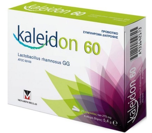 Kaleidon 60 270mg Προβιοτικό Συμπλήρωμα Διατροφής το Οποίο Συμβάλλει στην Ισορροπία της Χλωρίδας του Εντέρου 20caps