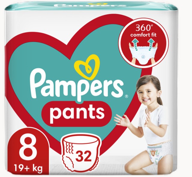 Pampers Pants Πάνες-βρακάκι  Μέγεθος 8 (19kg+) 32τμχ