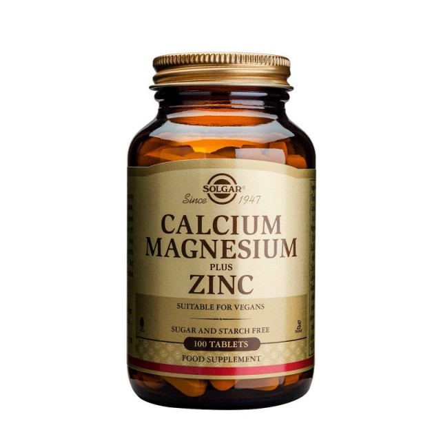 Solgar Calcium Magnesium Plus Zinc 100 ταμπλέτες