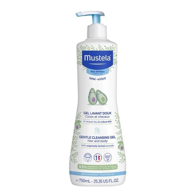 Mustela Gentle Cleansing Gel  Απαλό Τζελ Καθαρισμού για Μαλλιά & Σώμα 750ml