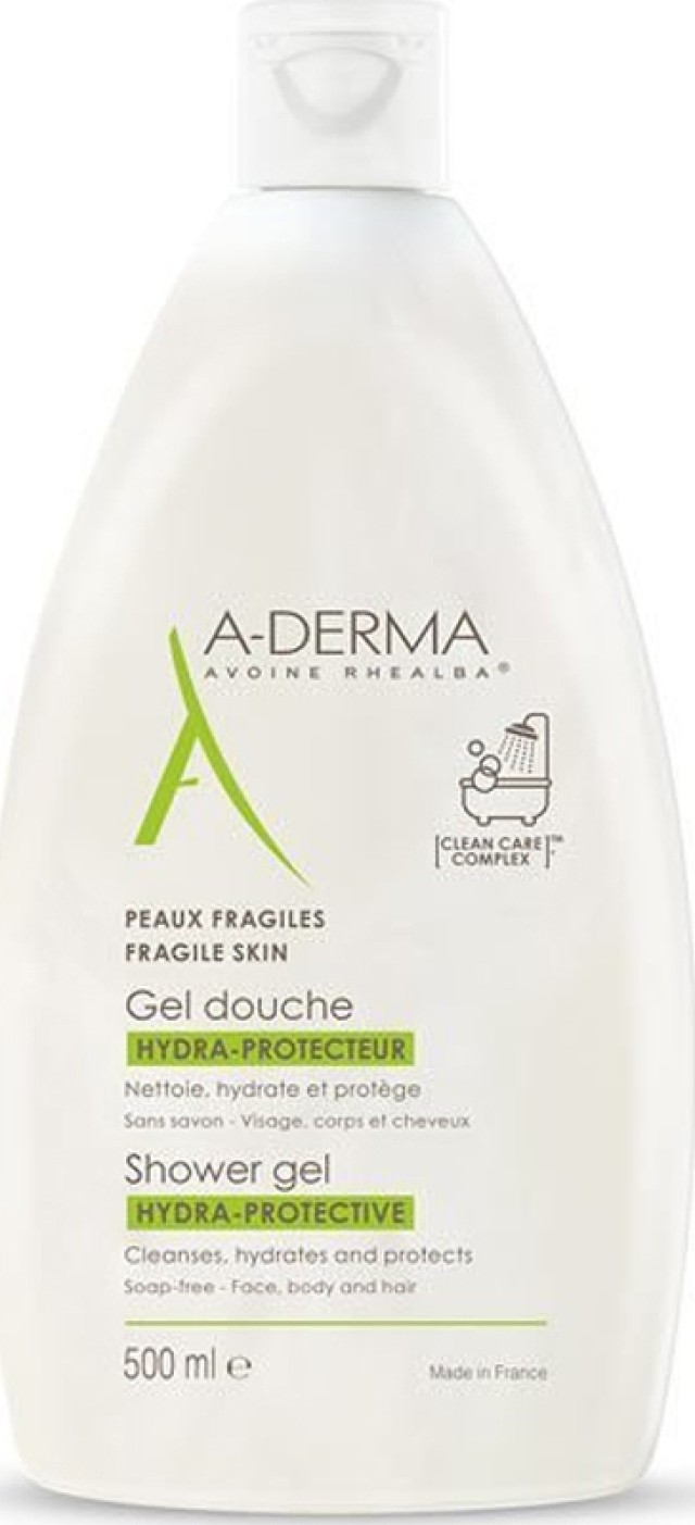 A-Derma Hydra-Protective Shower Gel Υδατό Προστατευτικό Τζελ Καθαρισμού, 500ml