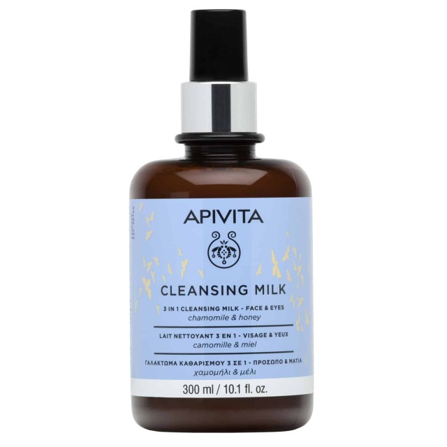 Apivita Limited Edition Cleansing Milk 3 Σε 1 Γαλάκτωμα Καθαρισμού Για Πρόσωπο & Μάτια Με Χαμομήλι & Μέλι 300ml