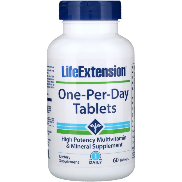 Life Extension One per Day, 60 vtabs - Ισχυρή Πολυβιταμίνη για Τόνωση & Ενέργεια