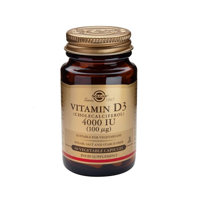 Solgar Vitamin D3 4000IU 60 φυτικές κάψουλες