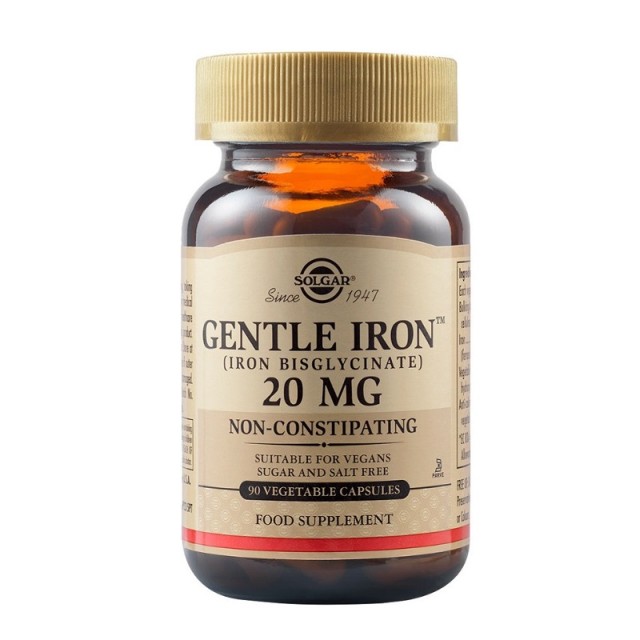 Solgar Gentle Iron 20mg 90 φυτικές κάψουλες