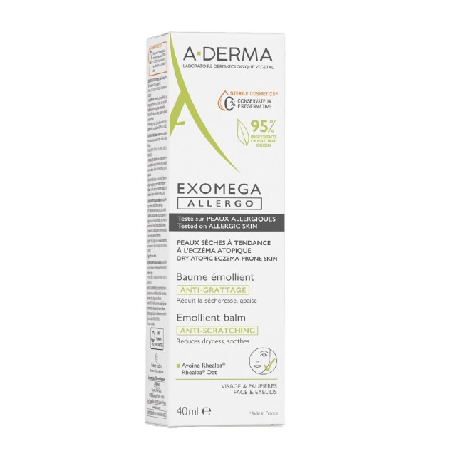 A-Derma Exomega Allergo Emollient Ενυδατικό Balm Σώματος 40ml