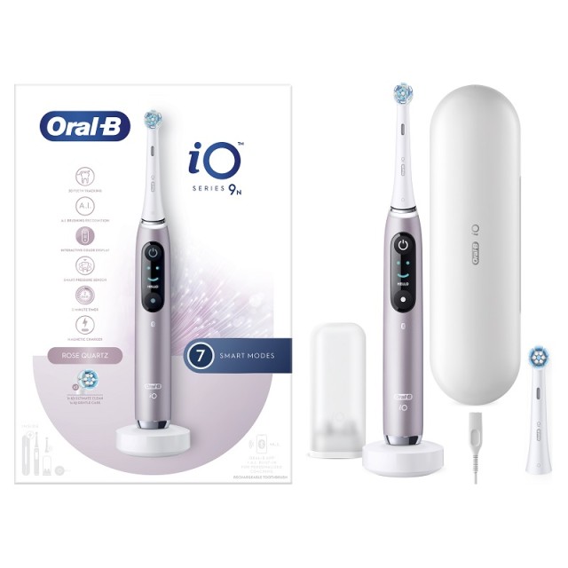 Oral-B iO Series 9N Hλεκτρική Οδοντόβουρτσα Magnetic Rose Quartz 1τεμ