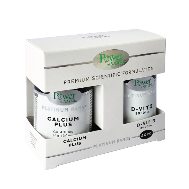 Power Of Nature Platinum Range Calcium Plus 30 ταμπλέτες & Platinum Range D-Vit 3 2000iu 20 ταμπλέτες