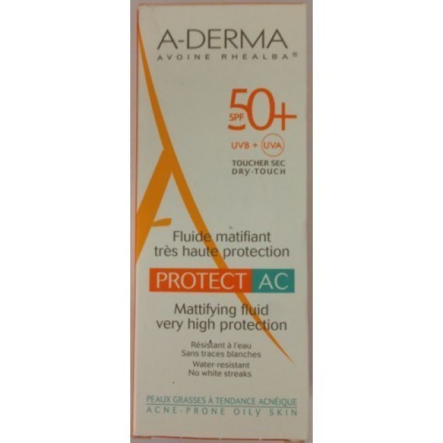 A-DERMA PROTECT AC Fluide Matifiant Tres Haute Protection SPF50+ 40ml