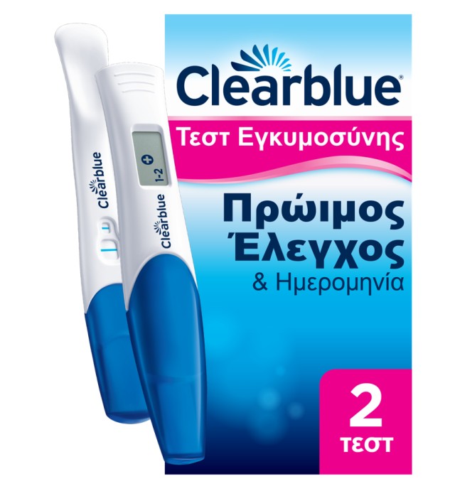 Clearblue Πρώιμος Έλεγχος & Ημερομηνία Τεστ Εγκυμοσύνης 2τμχ