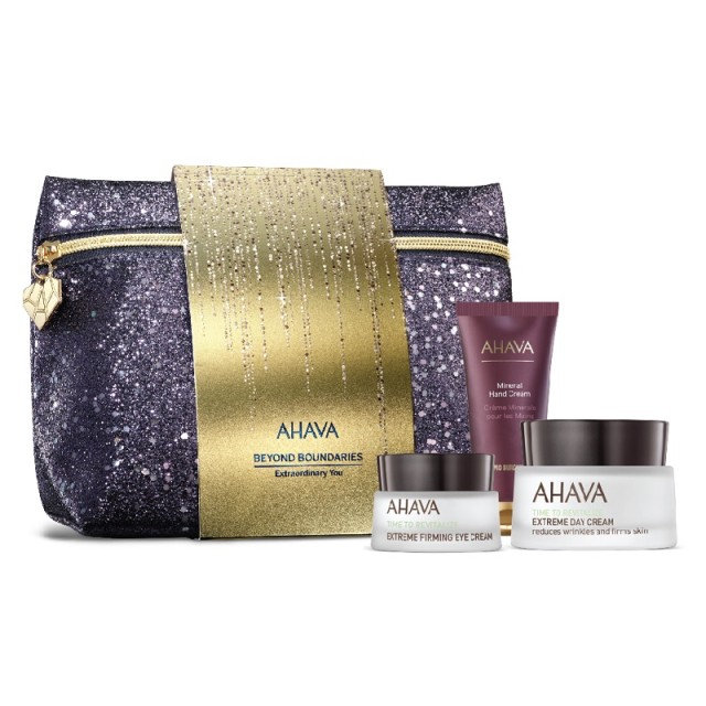 Ahava Xmas Promo Pack Extraordinary You Extreme Day Cream 50ml & Extreme Firming Eye Cream 15ml & Vivid Burgundy Mineral Hand Cream 40ml