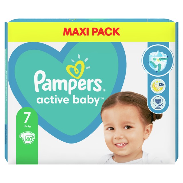 Pampers Active Baby Maxi Pack No 7 15+Kg 40τμχ