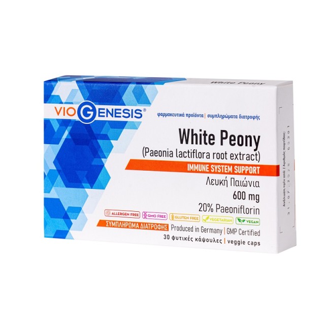 VioGenesis White Peony 600mg 30 φυτικές κάψουλες