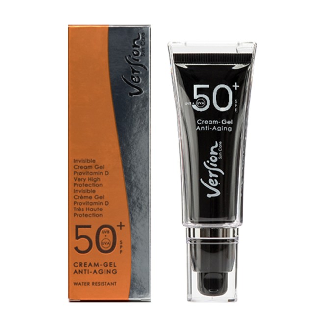 Version Cream Gel Anti-Aging SPF50+ Αντηλιακή Αντιρυτιδική Αόρατη Κρέμα Προσώπου Πολύ Υψηλής Προστασίας 50ml