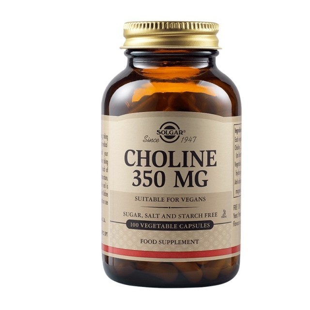 Solgar Choline 350mg 100 φυτικές κάψουλες