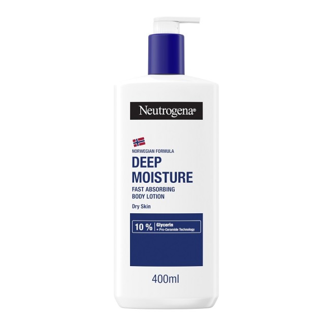 Neutrogena Deep Moisture Fast Absorbing Body Lotion Γαλάκτωμα Βαθιάς Ενυδάτωσης Άμεσης Απορρόφησης 400ml