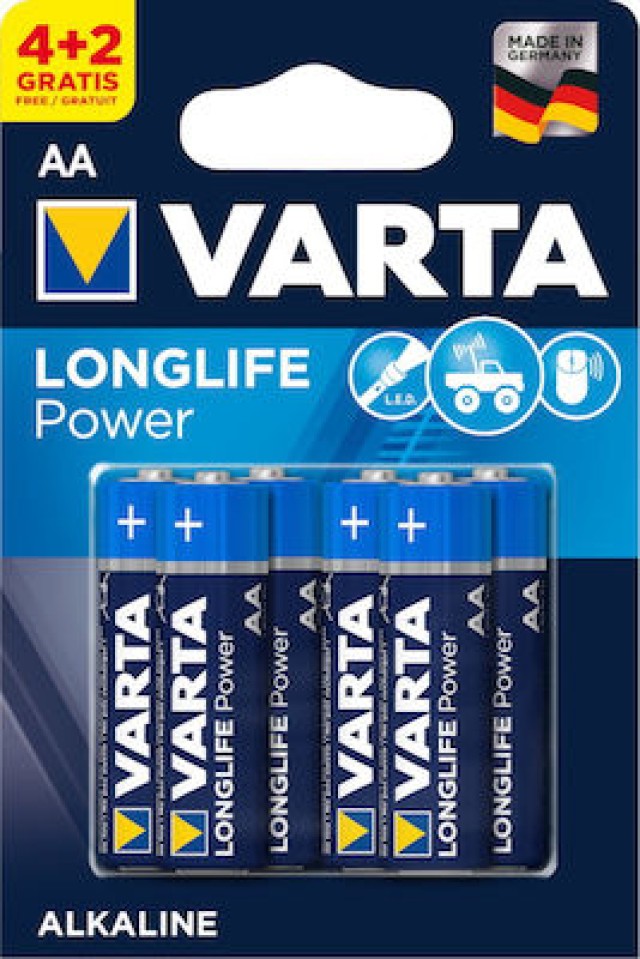 Varta Longlife Power Αλκαλική μπαταρία AA 6 Τμχ