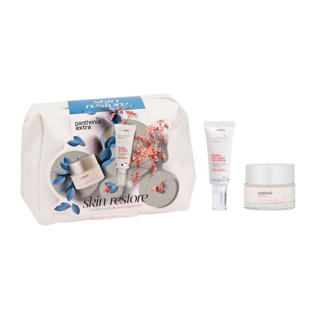 Panthenol Extra Skin Restore Promo Pack Day Cream SPF15 50ml & Retinol Anti-Aging Face Cream 30ml & Νεσεσέρ