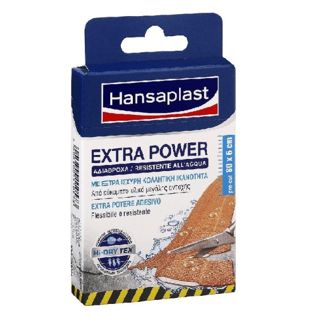 Hansaplast Αδιάβροχα Αυτοκόλλητα Επιθέματα Extra Power 80x6cm 8τμχ