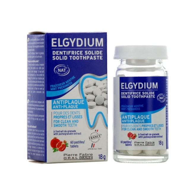 Elgydium Antiplaque Solid Toothpaste Στερεή Οδοντόκρεμα 60tabs