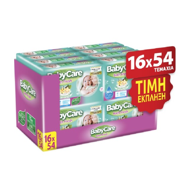 BabyCare Bath Fresh Μωρομάντηλα Super Value Box 864τμχ (16×54τμχ.)