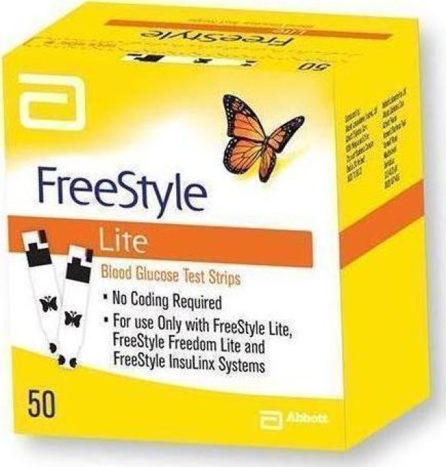 Abbott FreeStyle Lite Ταινίες μέτρησης Γλυκόζης αίματος, 50 ταινίες