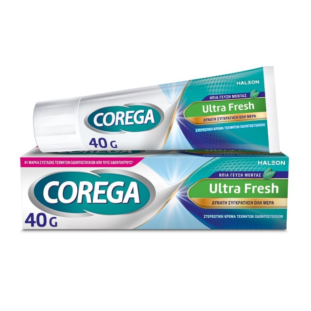 Corega Ultra Fresh, Στερεωτική Κρέμα για Τεχνητή Οδοντοστοιχία 40gr