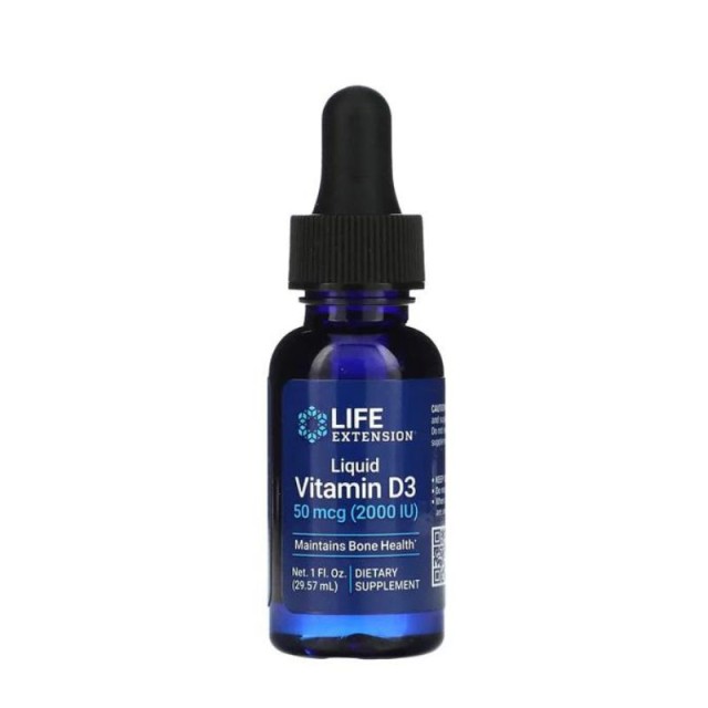 Life Extension Liquid Vitamin D3 50mcg 2000iu Συμπλήρωμα Διατροφής με Βιταμίνη D3 σε Σταγόνες 29,57ml