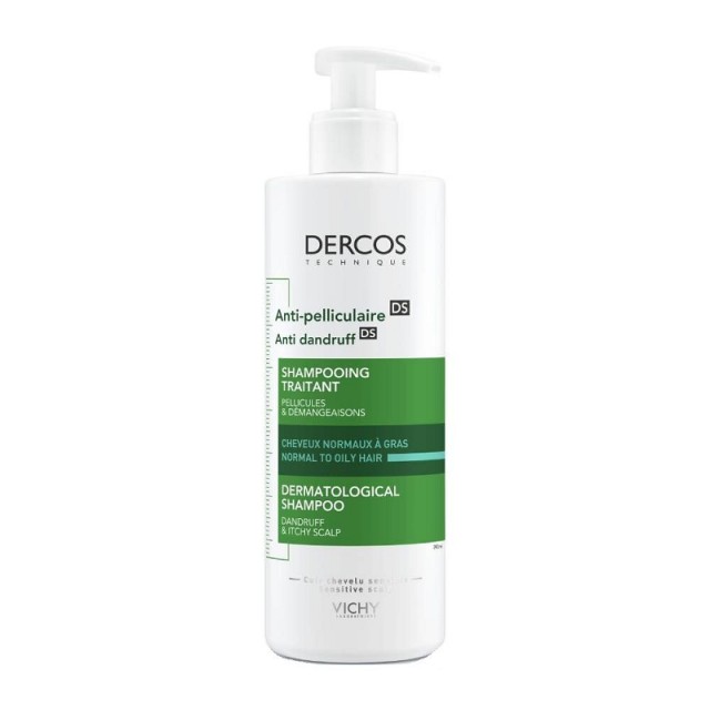 Vichy Dercos Anti-Dandruff DS Σαμπουάν κατά της πιτυρίδας για Λιπαρά - Κανονικά Μαλλιά 390 ml